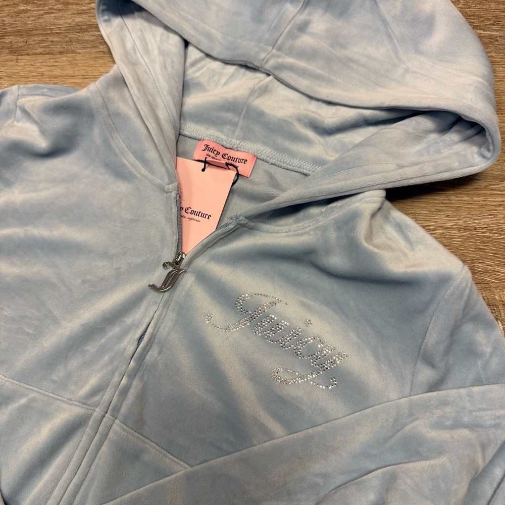 Juicy Couture Sky Blue Velour Set size X-Large - Picture 2 of 3